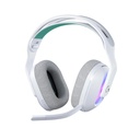 Logitech G522 LightSpeed Tri-Mode Wireless/Bluetooth/Wired Lightsync RGB Gaming Headset,Broadcast BLUE VO!CE Quality Detachable Microphone, For PC,PS5,Mac & Smart Devices- White