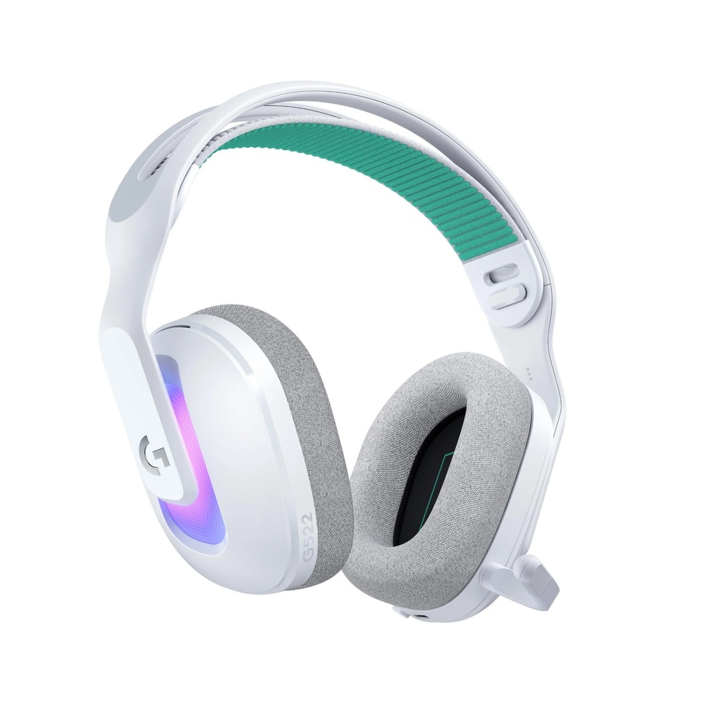 Logitech G522 LightSpeed Tri-Mode Wireless/Bluetooth/Wired Lightsync RGB Gaming Headset,Broadcast BLUE VO!CE Quality Detachable Microphone, For PC,PS5,Mac & Smart Devices- White