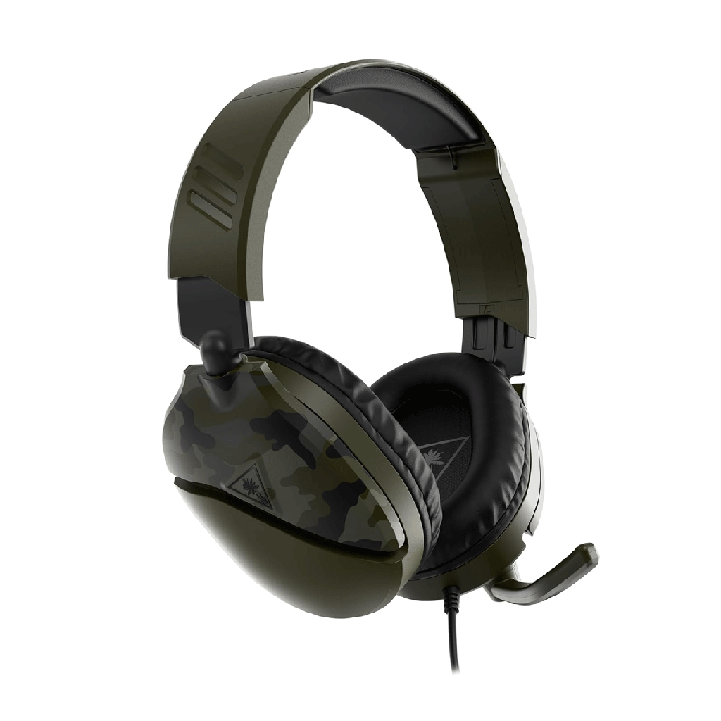 Turtle Beach Recon 70 Multiplatform Gaming Headset for Xbox Series X|S, Xbox One, PS5, PS4, PC & Mobile w/ 3.5mm Wired Connection - Flip-to-Mute Mic, 40mm Speakers, Lightweight Design, Green Camo | TBS-6455-02