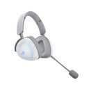 Asus ROG Delta II Moonlight White Edition Tri-Mode Wireless/Bluetooth/Wired Gaming Headset,Titanium-Plated 50mm Drivers,DualFlow Audio,up to 110-Hour Battery,Aura Sync RGB lighting,PC/Mac,PlayStation,Switch and Mobiles Compatible | 90YH03W0-BHUA10