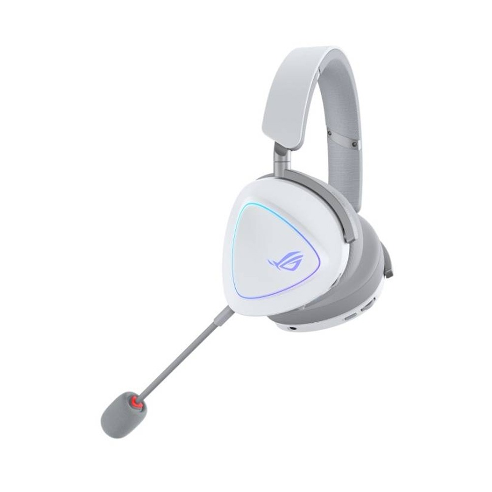 Asus ROG Delta II Moonlight White Edition Tri-Mode Wireless/Bluetooth/Wired Gaming Headset,Titanium-Plated 50mm Drivers,DualFlow Audio,up to 110-Hour Battery,Aura Sync RGB lighting,PC/Mac,PlayStation,Switch and Mobiles Compatible | 90YH03W0-BHUA10