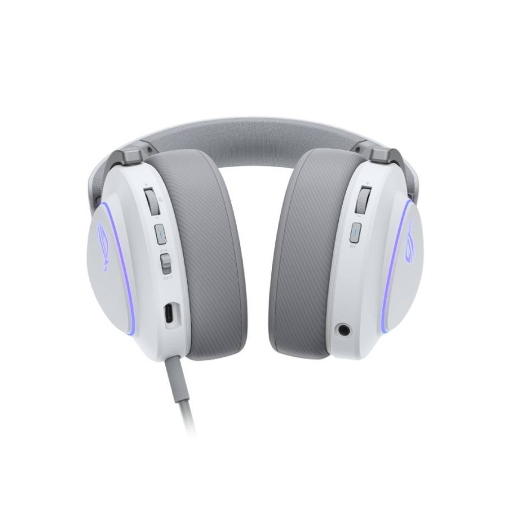 Asus ROG Delta II Moonlight White Edition Tri-Mode Wireless/Bluetooth/Wired Gaming Headset,Titanium-Plated 50mm Drivers,DualFlow Audio,up to 110-Hour Battery,Aura Sync RGB lighting,PC/Mac,PlayStation,Switch and Mobiles Compatible | 90YH03W0-BHUA10