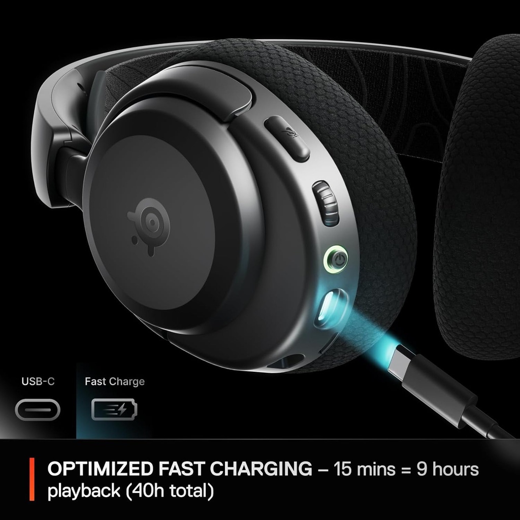 SteelSeries Arctis Nova 3P Wirelees/Bluetooth Upto 40Hr Battery Life For PlayStation, PC, Switch, & Android - Black