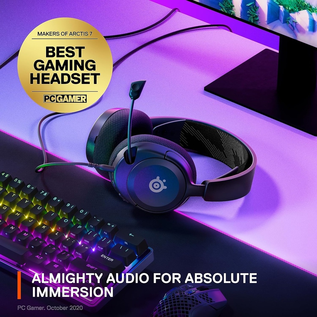 SteelSeries Arctis 1 Wired Gaming Headset Bidirectional Noise Cancelling For Xbox, PC, PlayStation & Switch - Black