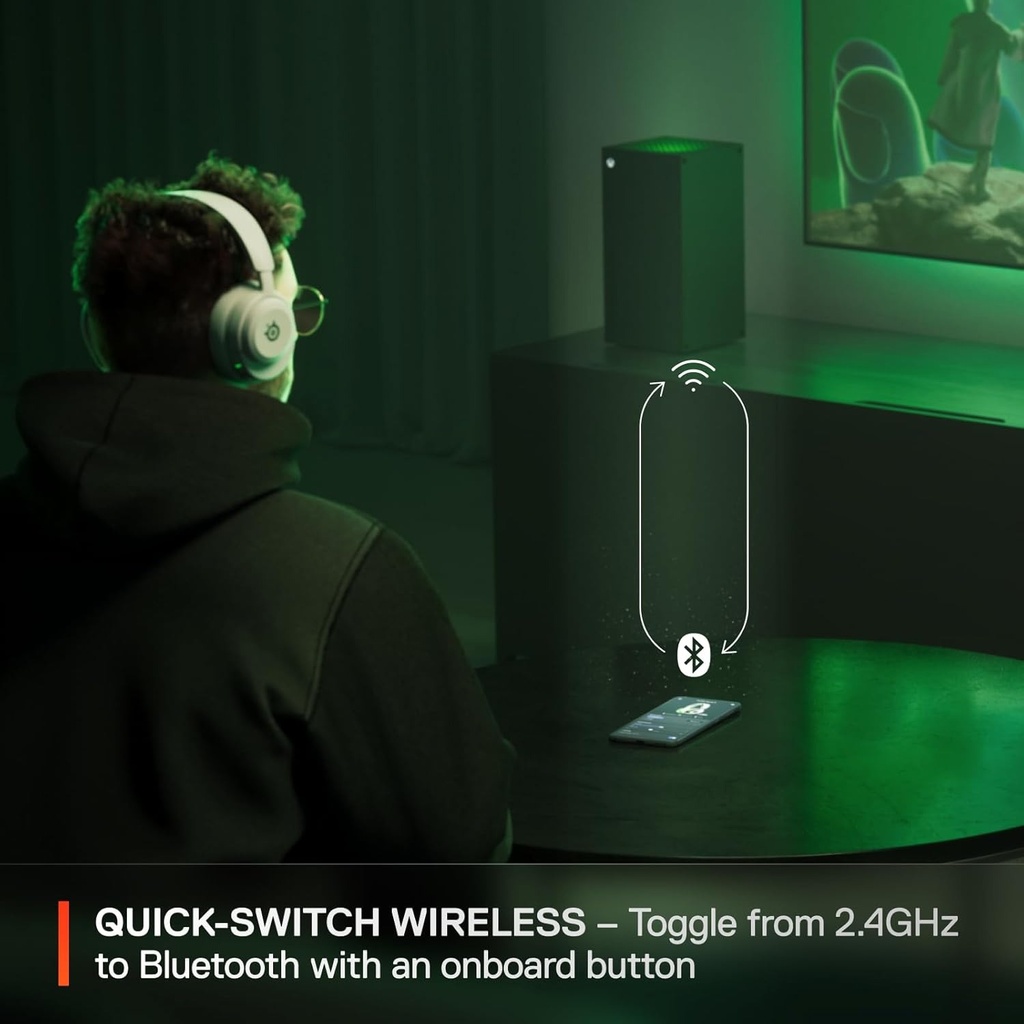 SteelSeries Arctis Nova 5X Wireless/Bluetooth Gaming Headset Upto 60 Hour Battery Life For PC,Xbox,Switch & Mobile Devices - White