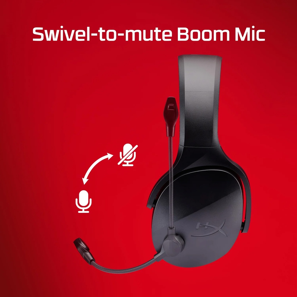 HyperX Cloud Jet Dual Wireless/Bluetooth, Swivel-To-Mute Boom Mic, Upto 25Hrs Of Playtime For PC,Mac, PS5,PS4 & Mobile - Black