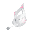 Razer Kraken Kitty V2 USB Wired RGB Gaming Headset: Chroma Kitty Ears, Stream Reactive Lighting, HyperClear Cardioid Mic, 7.1 Surround Sound For PC, PS4, PS5 - White