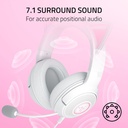 Razer Kraken Kitty V2 USB Wired RGB Gaming Headset: Chroma Kitty Ears, Stream Reactive Lighting, HyperClear Cardioid Mic, 7.1 Surround Sound For PC, PS4, PS5 - White