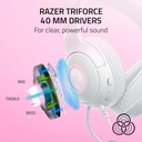 Razer Kraken Kitty V2 USB Wired RGB Gaming Headset: Chroma Kitty Ears, Stream Reactive Lighting, HyperClear Cardioid Mic, 7.1 Surround Sound For PC, PS4, PS5 - White