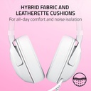 Razer Kraken Kitty V2 USB Wired RGB Gaming Headset: Chroma Kitty Ears, Stream Reactive Lighting, HyperClear Cardioid Mic, 7.1 Surround Sound For PC, PS4, PS5 - White
