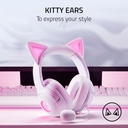 Razer Kraken Kitty V2 USB Wired RGB Gaming Headset: Chroma Kitty Ears, Stream Reactive Lighting, HyperClear Cardioid Mic, 7.1 Surround Sound For PC, PS4, PS5 - White