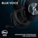 Logitech Pro X SE Wired Gaming Headset Blue Voice Software, DTS X 2.0, 20Hz - 20 KHZ, Premium Leatherete - Black