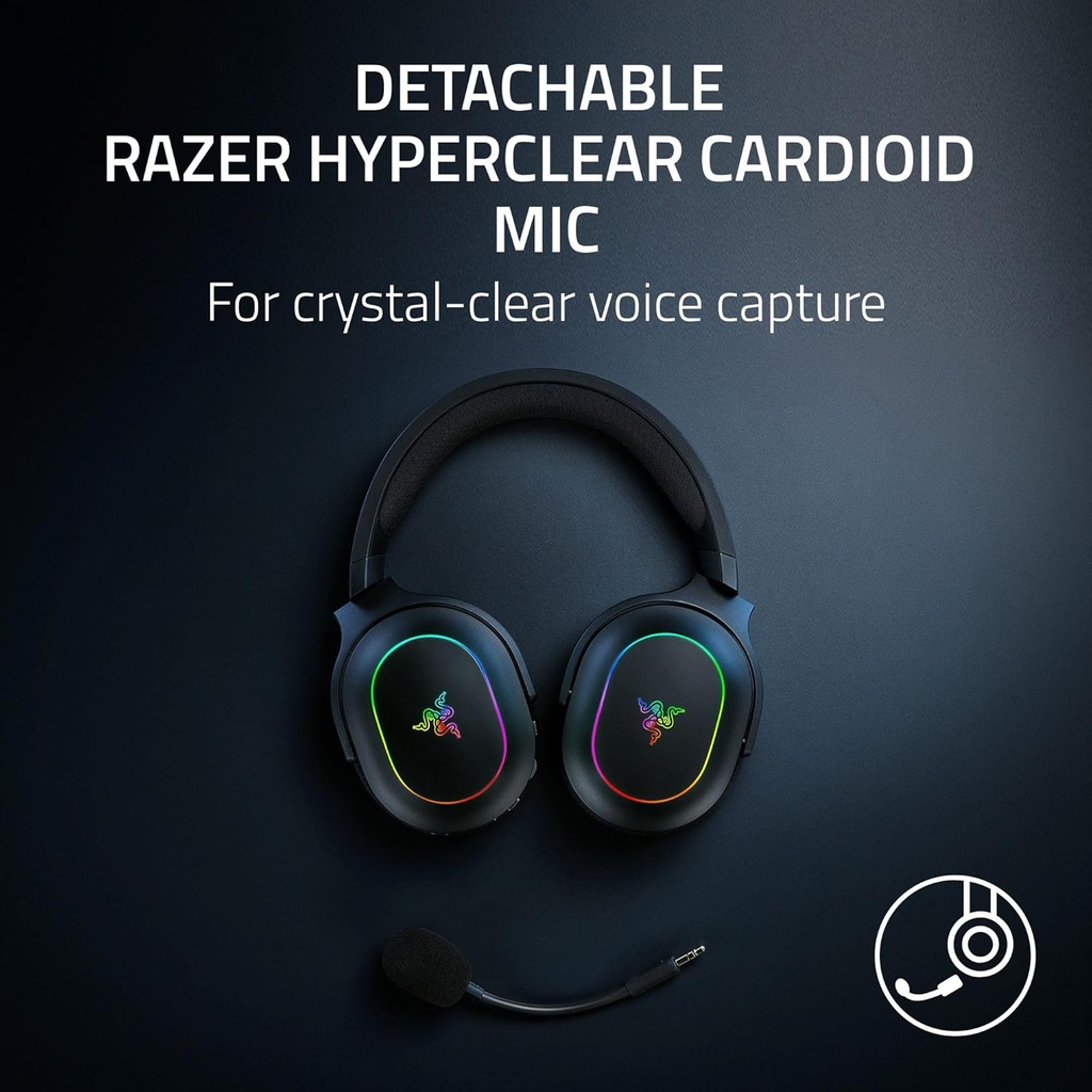 Razer Barracuda X Chroma Wireless/Bluetooth 7.1 Surround Sound Gaming Headset, Detachable Hyperclear Cardioid Mic, Upto 70 Hrs Battery Life, For PC,Mac,PlayStation,Switch & Mobile Devices