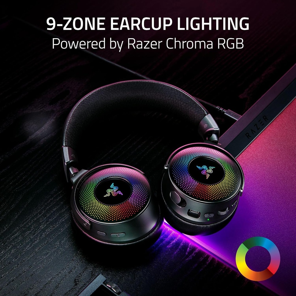 Razer Kraken V4 Pro Wireless Gaming Headset With OLED Control Hub, Razer Sensa HD Haptics For PC, Mac, Playstation, Switch & Smartphone