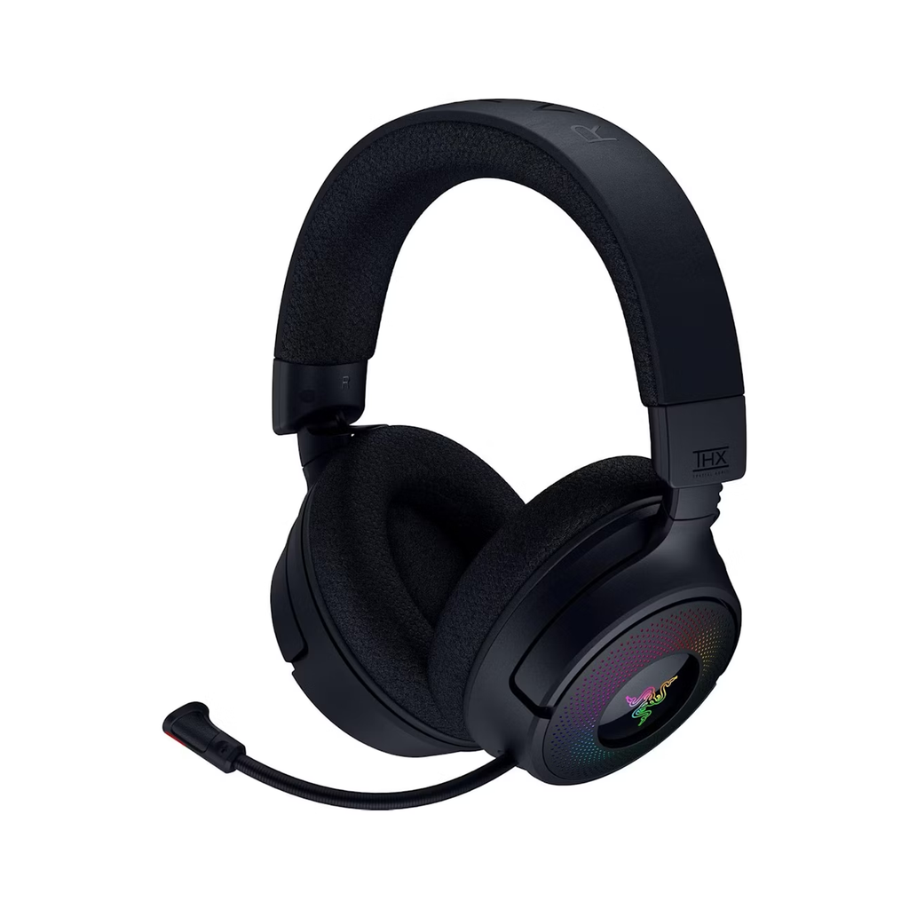 Razer Kraken V4 Wireless/Bluetooth/USB Gaming Headset Wideband Mic, Quick Volume Adjust - 9 Zone RGB Lighting - for PC, Mac, PS5, Nintendo Switch, Steam Deck, Smartphone - Black