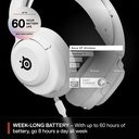 SteelSeries Arctis Nova 5P Wireless/Bluetooth Gaming Headset AI Noise Cancellation ClearCast 2.X Retractable Mic Up to 60-Hours Battery life,Neodymium Magnetic Drivers For PC,PS5/PS4,Nintendo & Mobile Devices - White