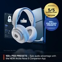 SteelSeries Arctis Nova 5P Wireless/Bluetooth Gaming Headset AI Noise Cancellation ClearCast 2.X Retractable Mic Up to 60-Hours Battery life,Neodymium Magnetic Drivers For PC,PS5/PS4,Nintendo & Mobile Devices - White