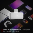 SteelSeries Arctis Nova 5 Wireless/Bluetooth Gaming Headset AI Noise Cancellation ClearCast 2.X Retractable Mic, Up to 60-Hours Battery life, For PC,PS5/PS4,Nintendo & Mobile Device - White