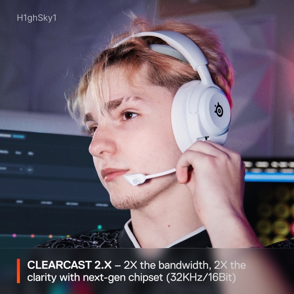 SteelSeries Arctis Nova 5 Wireless/Bluetooth Gaming Headset AI Noise Cancellation ClearCast 2.X Retractable Mic, Up to 60-Hours Battery life, For PC,PS5/PS4,Nintendo & Mobile Device - White