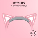 Razer Kraken Kitty V2 USB Wired RGB Gaming Headset: Chroma Kitty Ears, Stream Reactive Lighting, HyperClear Cardioid Mic, 7.1 Surround Sound For PC, PS4, PS5 - Quartz Pink