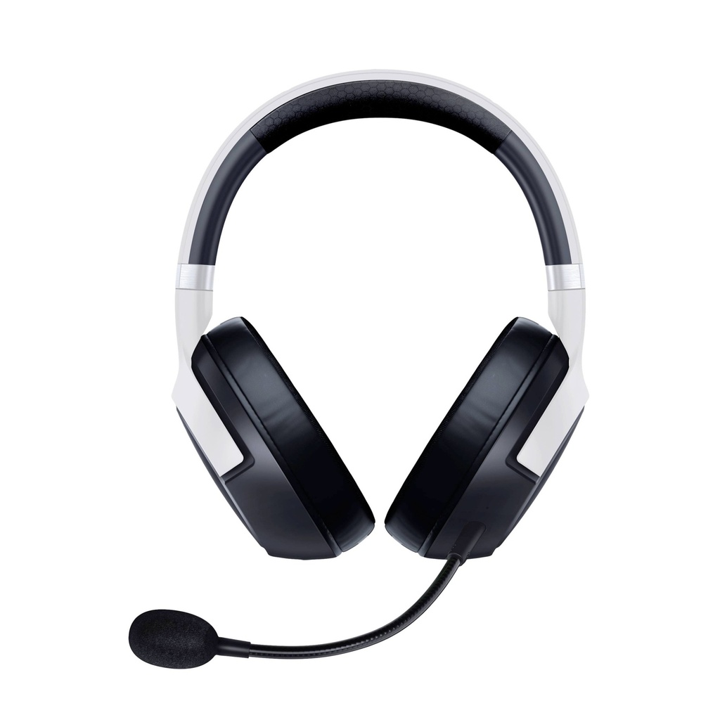 Razer Kaira Pro HyperSpeed Wireless Gaming Headset, with Haptics for PS5, Titanium 50mm Drivers, Oval Ear Cushions, Low Latency BT, Hybrid Mic, Up to 30H Battery Life, White/Black | RZ04-04030200-R3G1