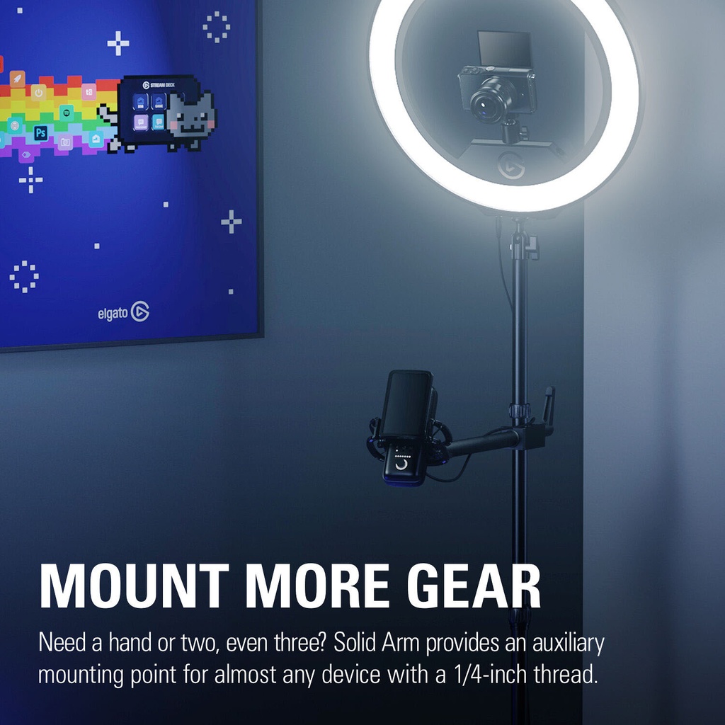 Elgato Solid Arm Master Mount For Easy Mounting and Adjusting of Lights Cameras & Microphones