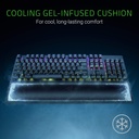 Razer Ergonomic Wrist Rest Pro: Cooling Gel, Large, Black, Memory Foam, Full Size Pro, Heat Transfer Fabric, Anti-Slip Rubber Feet - Black