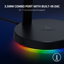 Razer Base Station V2 Chroma Headphone Headset Stand Holder: Chroma RGB Lighting, Taller Stand & Anti-Slip Ledge, USB Charging Ports, 3.5mm Port, Built-in DAC - Black