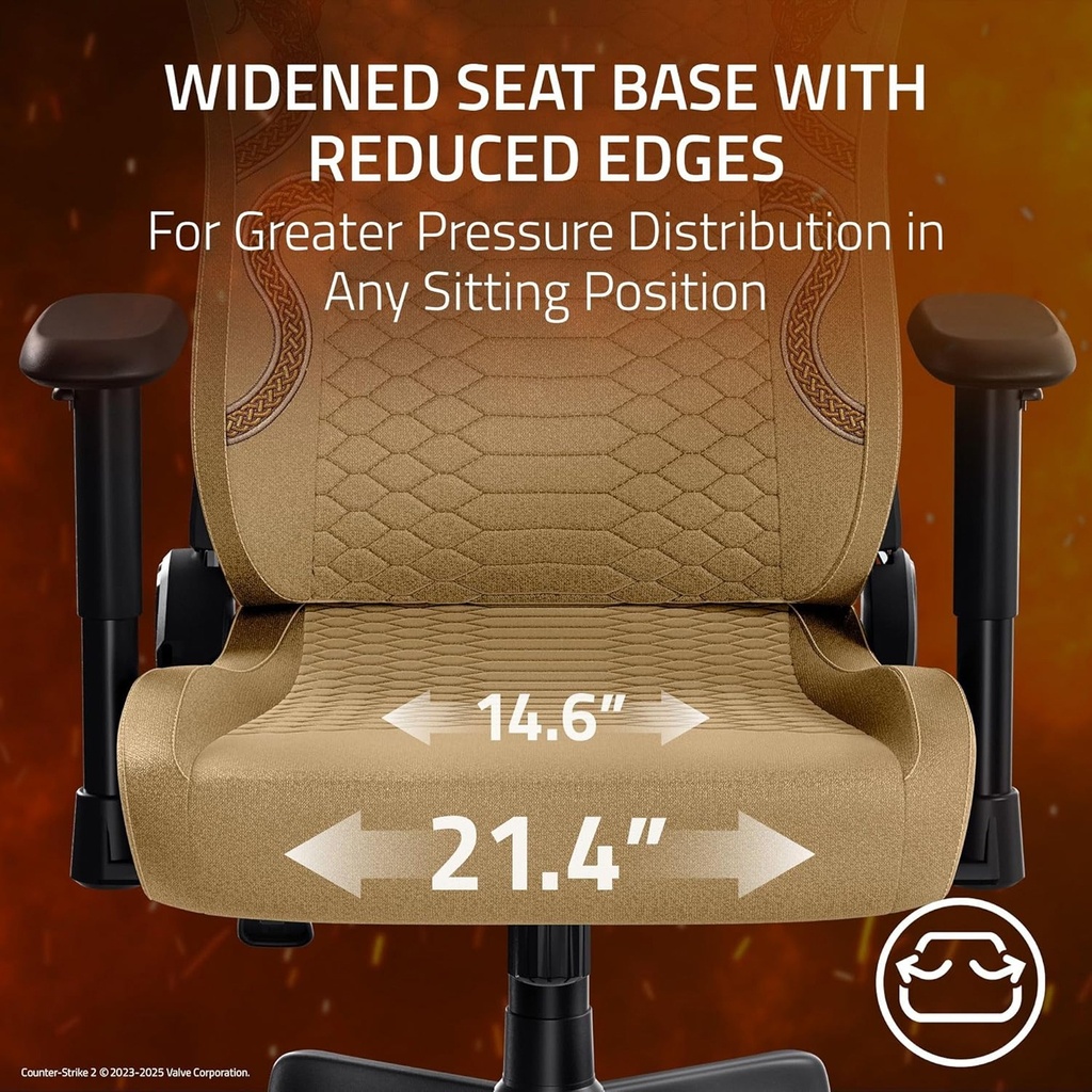 Razer Iskur V2 X Counter Strike 2 Edition Gaming Chair With Built-In Lumbar Support, High Density Foam Cushions, 2D Armrests