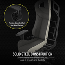 Corsair T3 RUSH Fabric Gaming Chair ,120kg - Grey/Charcoal