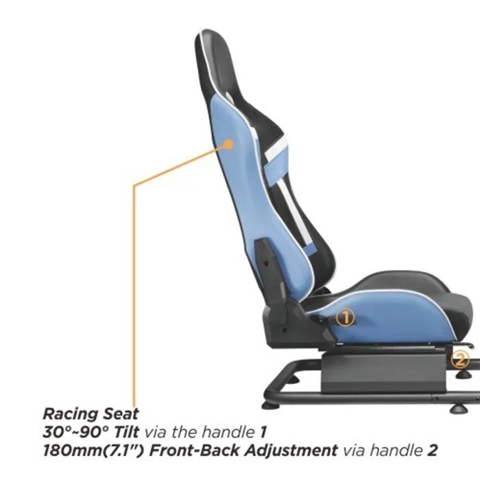 Gamvity Racing Simulator Cockpit With Monitor Mount Lrs09-bs03 - Black/blue