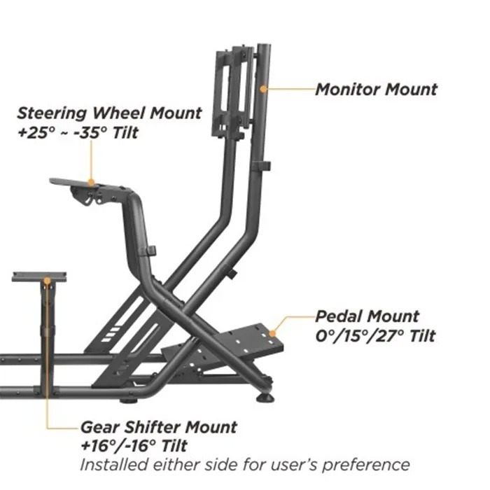 Gamvity Racing Simulator Cockpit With Monitor Mount Lrs09-bs03 - Black/blue