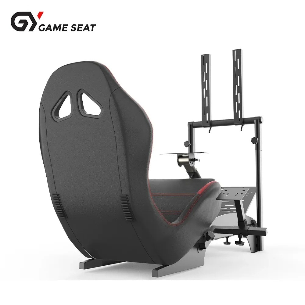 Gameseat GY-Extreme Racing Simulator Cockpit with Monitor Mount – Black/Red | Fully Adjustable Steel Frame & Sport Seat GY046-2