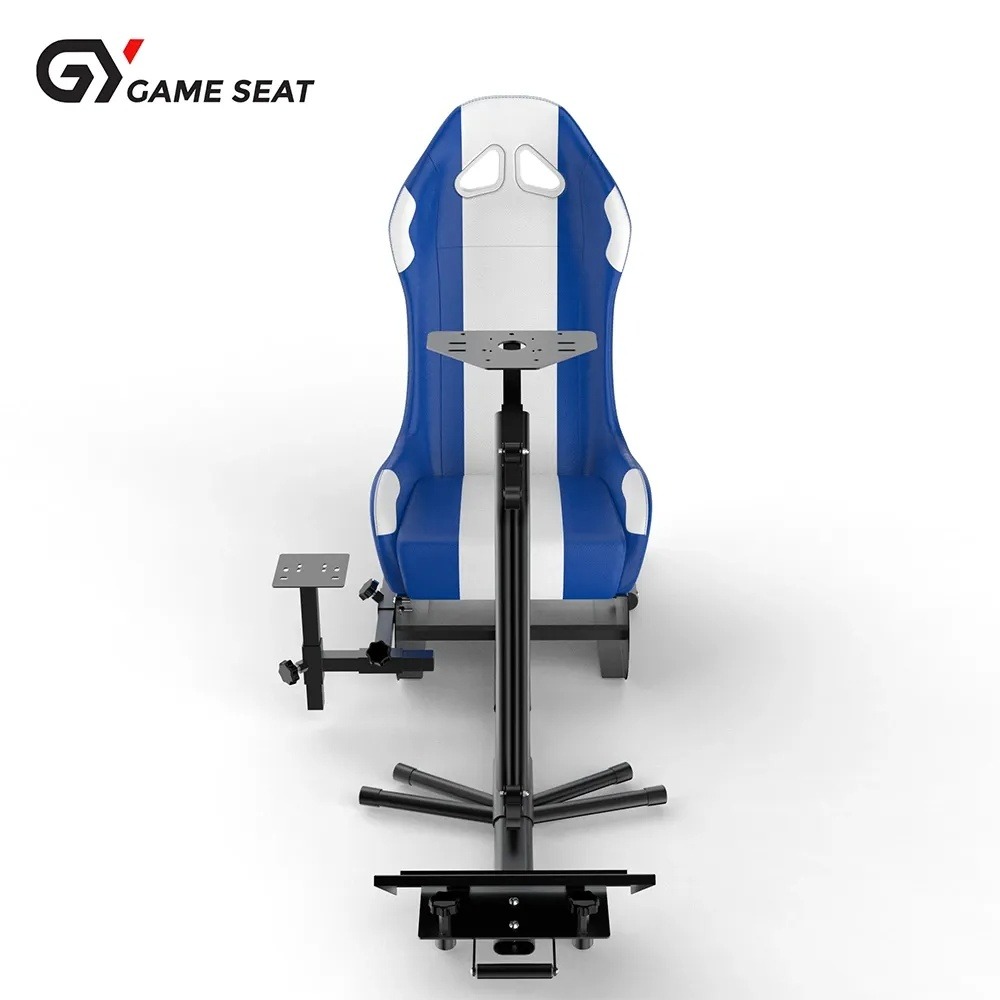 GAMESEAT GY017 Racing Simulator Cockpit Seat – White/Blue