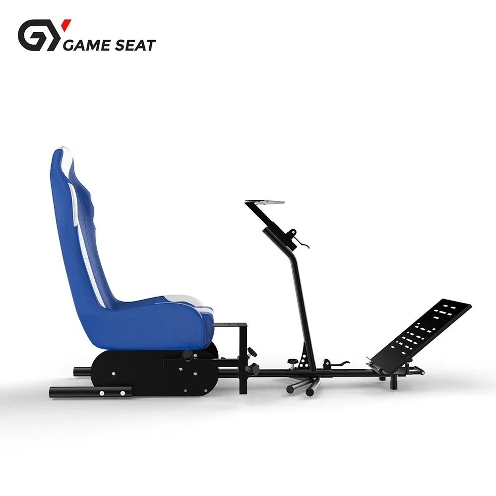 GAMESEAT GY017 Racing Simulator Cockpit Seat – White/Blue
