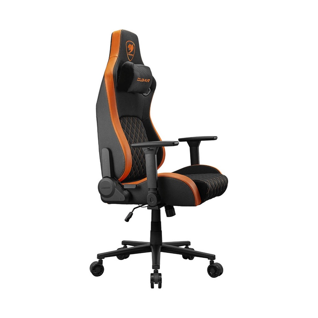 Cougar Defensor F Gaming Chair, Woven Fabric Surface, PushBack Advanced Lumbar Support, 4D Folding Armrests, 155° Reclining, Piston Lift Height Adjustment, Class 4 Gas Lift, Black | 3MDFFORB.0001