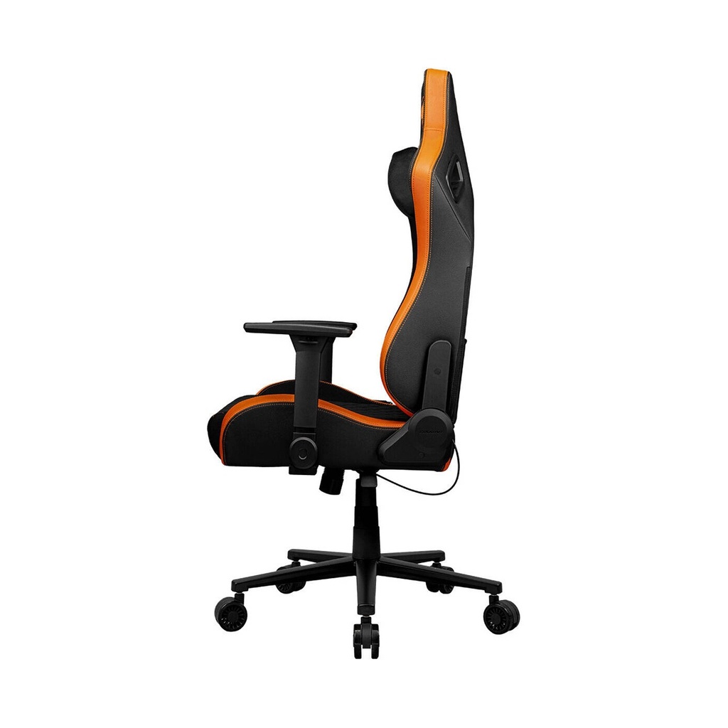 Cougar Defensor F Gaming Chair, Woven Fabric Surface, PushBack Advanced Lumbar Support, 4D Folding Armrests, 155° Reclining, Piston Lift Height Adjustment, Class 4 Gas Lift, Black | 3MDFFORB.0001
