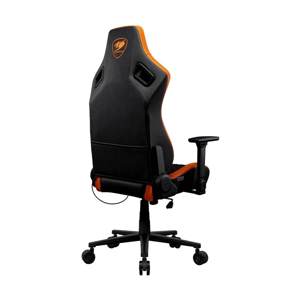 Cougar Defensor F Gaming Chair, Woven Fabric Surface, PushBack Advanced Lumbar Support, 4D Folding Armrests, 155° Reclining, Piston Lift Height Adjustment, Class 4 Gas Lift, Black | 3MDFFORB.0001