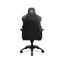 Cougar Armor Evo Royal Breathable PVC Leather Built-in 4-Way Curved Lumbar Support, Magnetic Neck Pillow Foam 4D Armrests - Black
