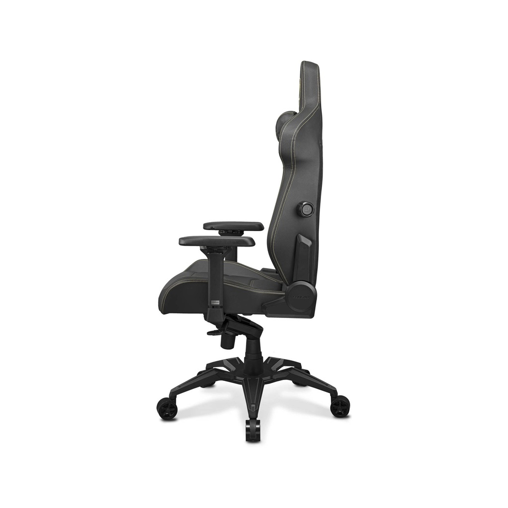 Cougar Armor Evo Royal Breathable PVC Leather Built-in 4-Way Curved Lumbar Support, Magnetic Neck Pillow Foam 4D Armrests - Black