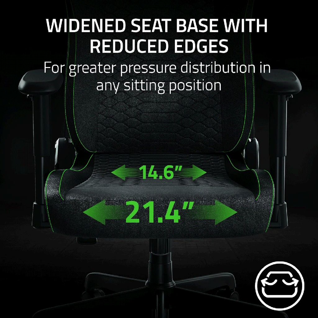 Razer Iskur V2 X Gaming Chair With Built-In Lumbar Support, High Density Foam Cushions, 2D Armrests - Black