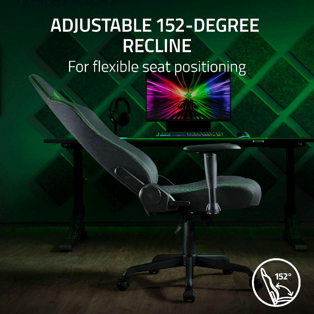 Razer Iskur V2 X Gaming Chair With Built-In Lumbar Support, High Density Foam Cushions, 2D Armrests - Black