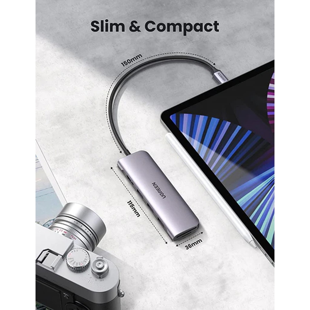 UGreen USB-C 6-in-1 Multifunction Adapter - Space Gray