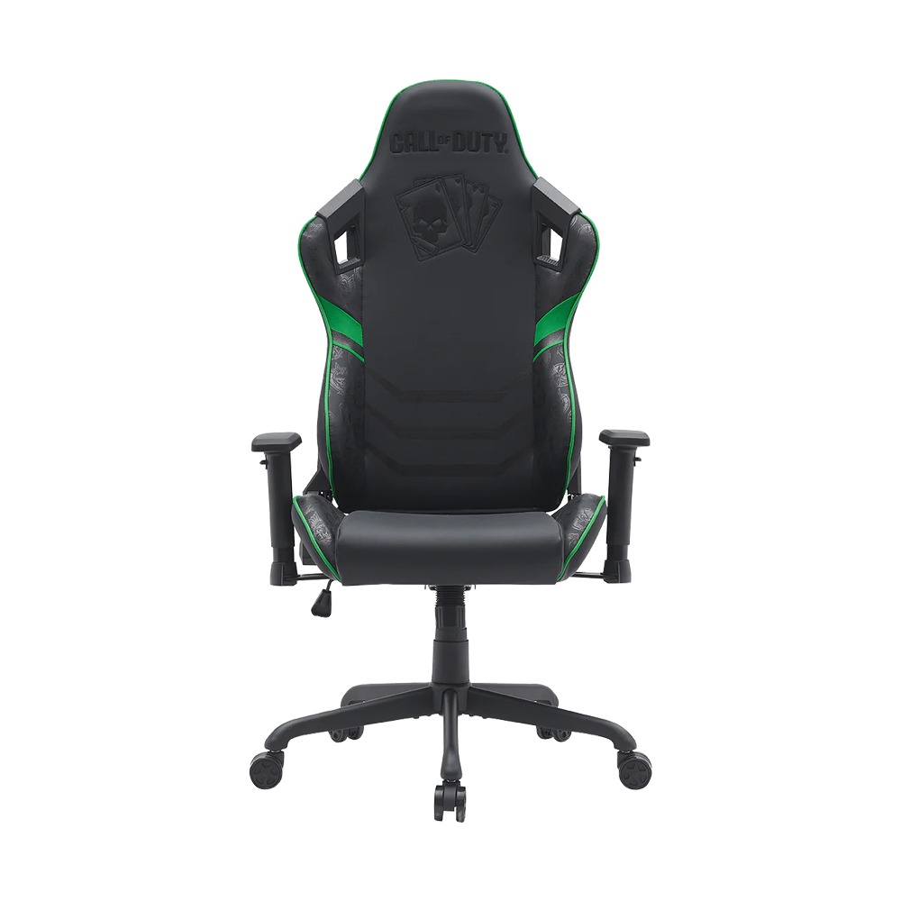 GameOn Call Of Duty Skull Snake Edition PVC+PU Material, Adjustable 4D Armrest, 90-180 Degree Angle Adjuster - Green/Black