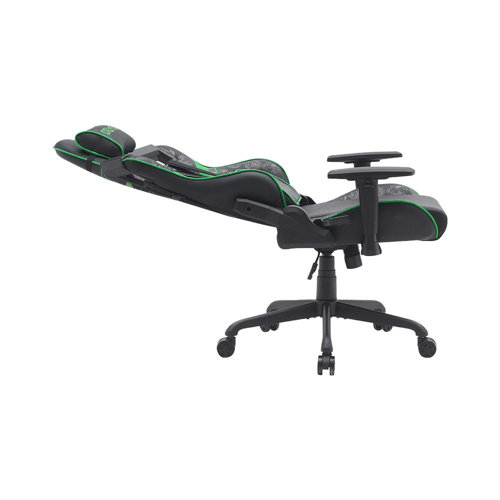 GameOn Call Of Duty Skull Snake Edition PVC+PU Material, Adjustable 4D Armrest, 90-180 Degree Angle Adjuster - Green/Black
