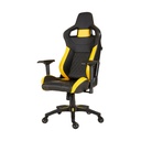 Corsair T1 Race Gaming Chair with PU Leather, 4D Adjustable Armrest, PU Caster Wheels - Black/Yellow
