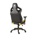 Corsair T1 Race Gaming Chair with PU Leather, 4D Adjustable Armrest, PU Caster Wheels - Black/Yellow