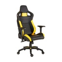 Corsair T1 Race Gaming Chair with PU Leather, 4D Adjustable Armrest, PU Caster Wheels - Black/Yellow