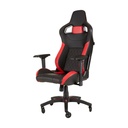 Corsair T1 Race Gaming Chair with PU Leather, 4D Adjustable Armrest, PU Caster Wheels - Black/Red