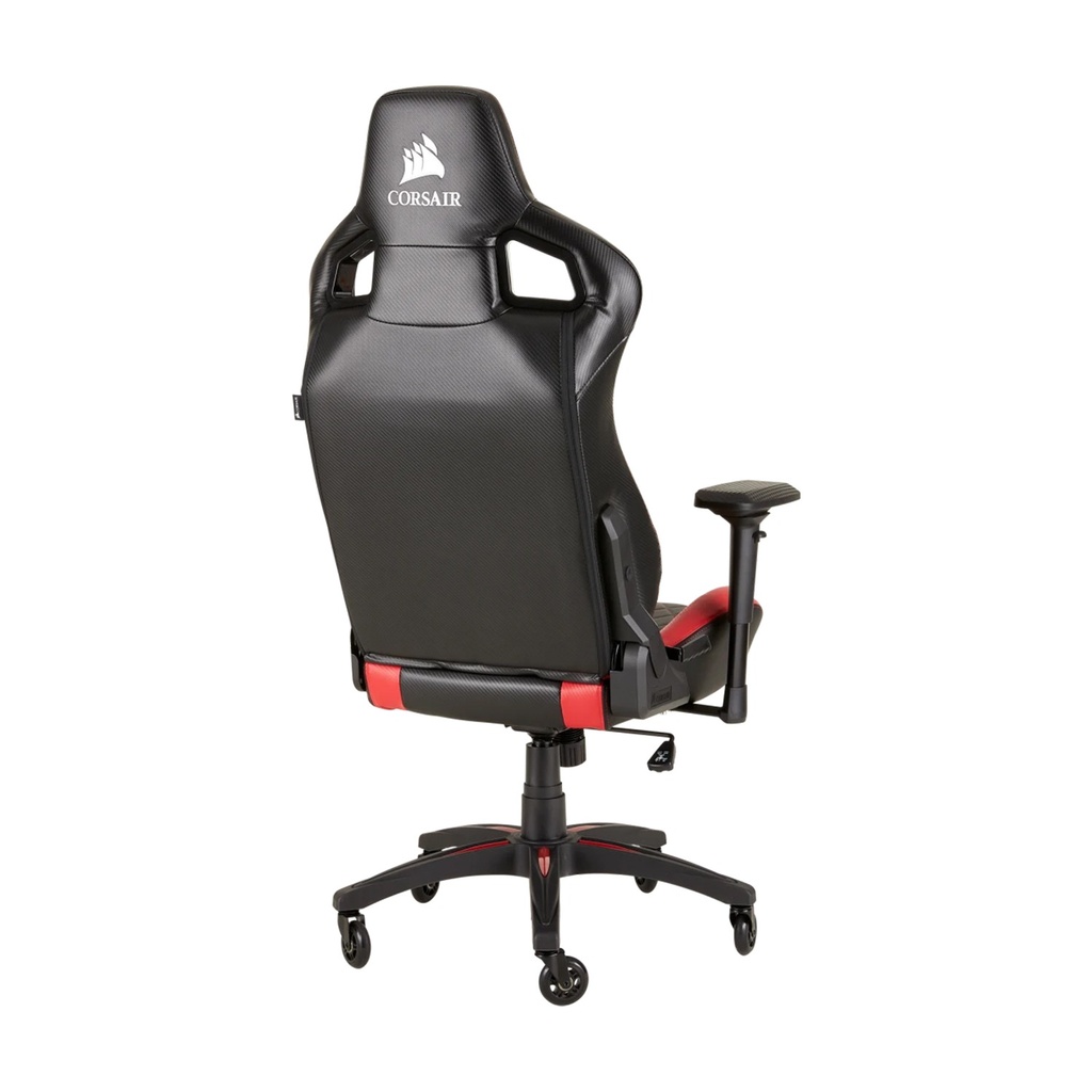Corsair T1 Race Gaming Chair with PU Leather, 4D Adjustable Armrest, PU Caster Wheels - Black/Red